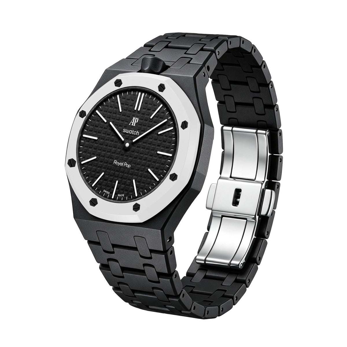 42mm bio-ceramic conversion case and integrated bracelet, black, crown at 12 o'clock