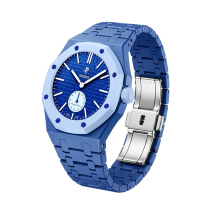 42mm bio-ceramic conversion case and integrated bracelet, blue, crown at 3 o'clock