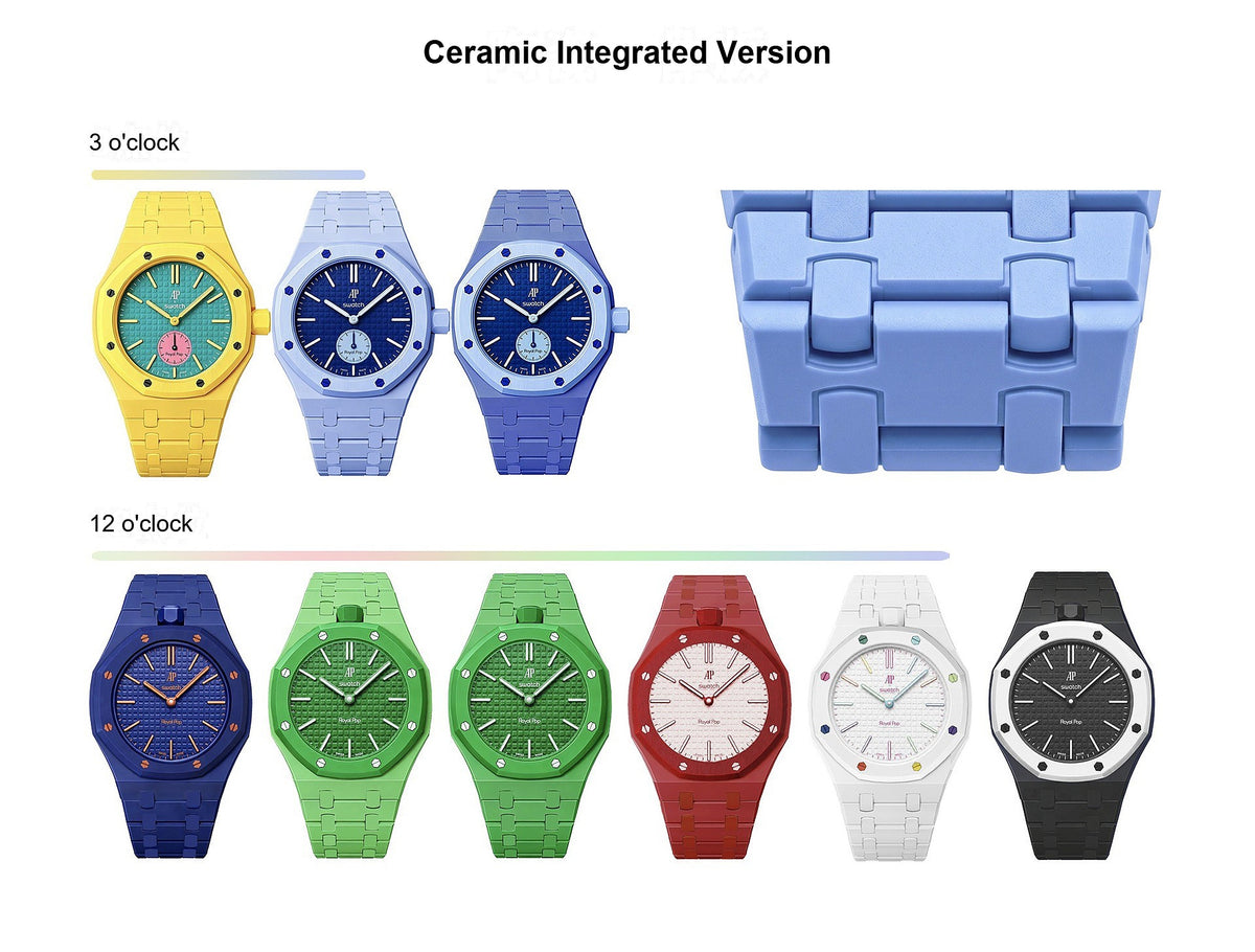 Bio-ceramic conversion kit colour range, 3 o'clock and 12 o'clock crown versions