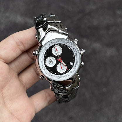 DSY/Dynamic Three-Eye Judge Design Millennium Y2K Retro Quartz Watch, Unisex American Trendy High-End Niche Wristwatch