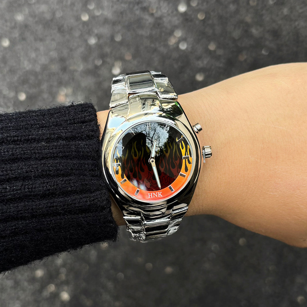 DSY/y2k Creative Dynamic Flame Original Men's Watch Fashion Trend Brand Premium Ins Small and Quirky Design Watch