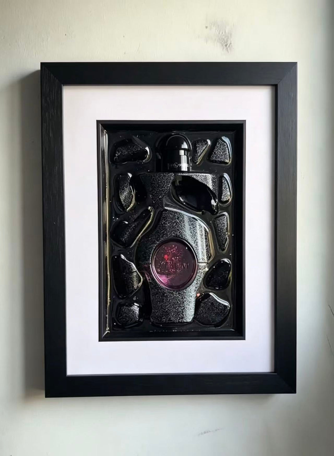 "BLACK OPIUM" – The Shattered Sequins | Deconstructed Rock Couture Wall Art