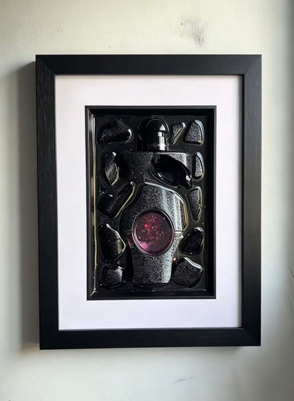 "BLACK OPIUM" – The Shattered Sequins | Deconstructed Rock Couture Wall Art