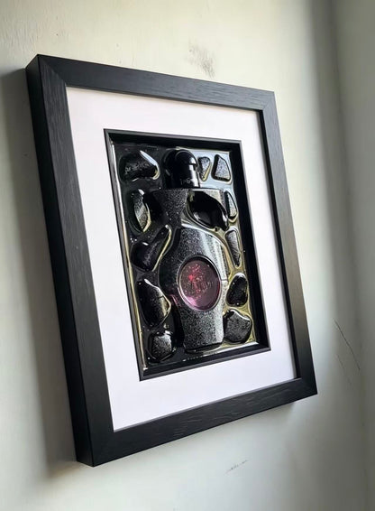 "BLACK OPIUM" – The Shattered Sequins | Deconstructed Rock Couture Wall Art