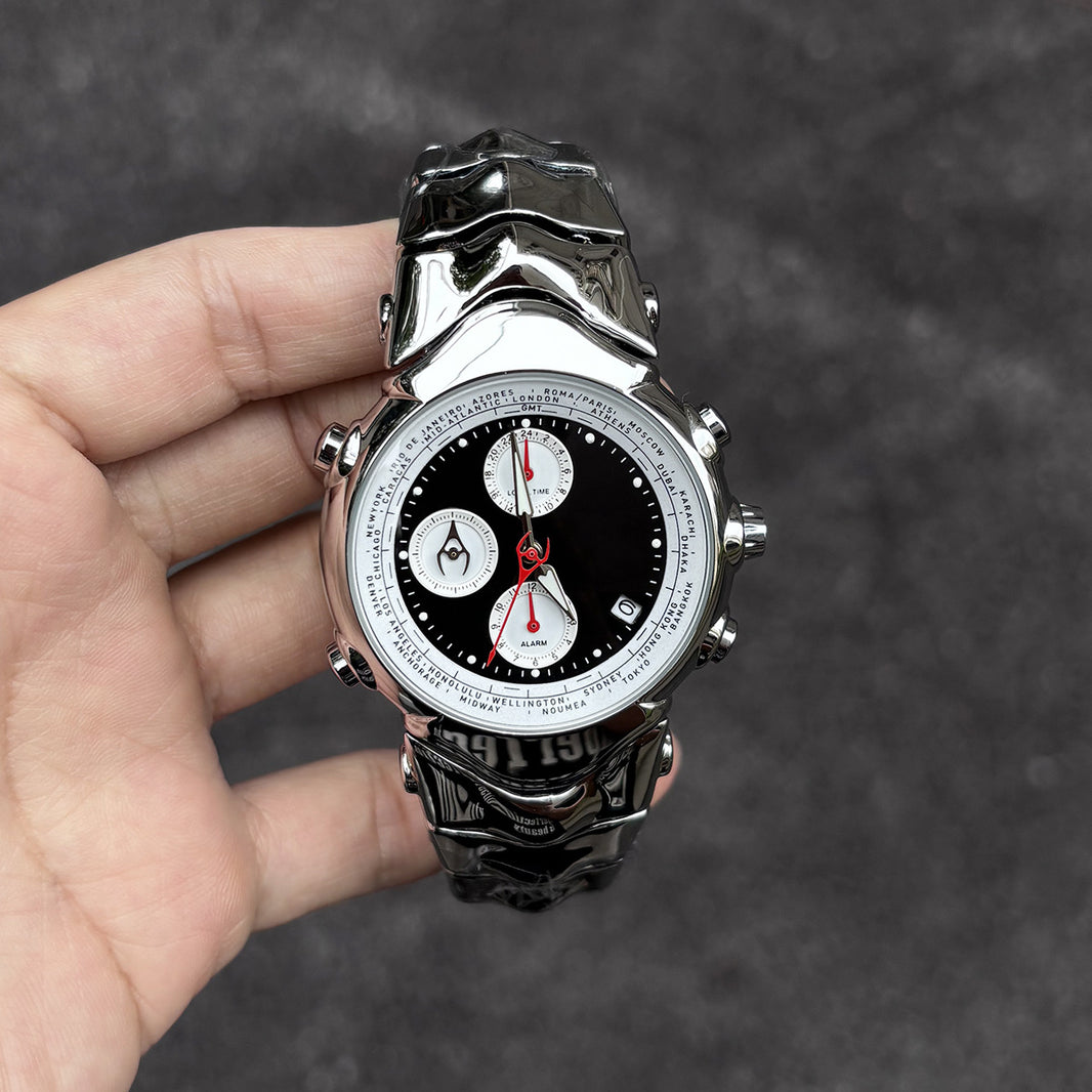 DSY/Dynamic Three-Eye Judge Design Millennium Y2K Retro Quartz Watch, Unisex American Trendy High-End Niche Wristwatch