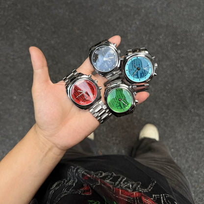 DSY Digital Rain Watch, Custom Quartz Dynamic Display, Y2K Cyberpunk Style