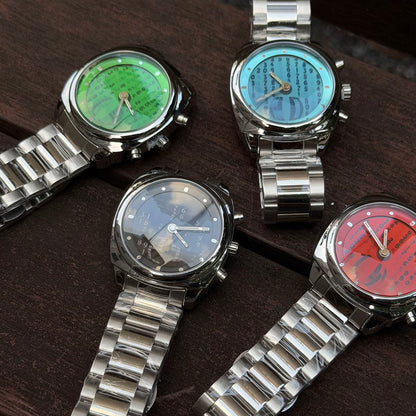 DSY Digital Rain Watch, Custom Quartz Dynamic Display, Y2K Cyberpunk Style