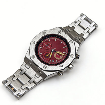 DSY Men's Watch 2026 New Model Best-selling Chronograph Quartz Watch with Water Resistance, Roman Numerals, Calendar, and Stainless Steel Band