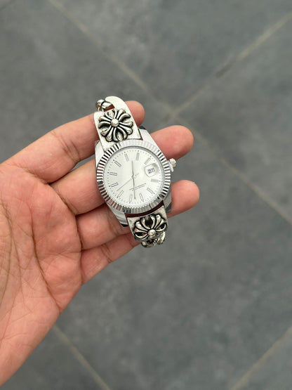 DSY/Original vintage watch with cross-flower strap, Y2K millennium vintage retro quartz timepiece, OEM.