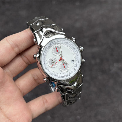 DSY/Dynamic Three-Eye Judge Design Millennium Y2K Retro Quartz Watch, Unisex American Trendy High-End Niche Wristwatch