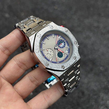 DSY Men's Watch 2026 New Model Best-selling Chronograph Quartz Watch with Water Resistance, Roman Numerals, Calendar, and Stainless Steel Band