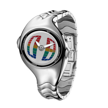 DSY/Y2K Irregular Distorted Dynamic Dual Display Men's Quartz Watch, Trendy Cool Waterproof Luminous Best-Selling Wristwatch