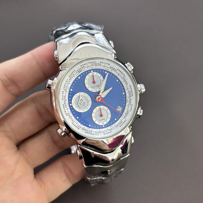 DSY/Dynamic Three-Eye Judge Design Millennium Y2K Retro Quartz Watch, Unisex American Trendy High-End Niche Wristwatch