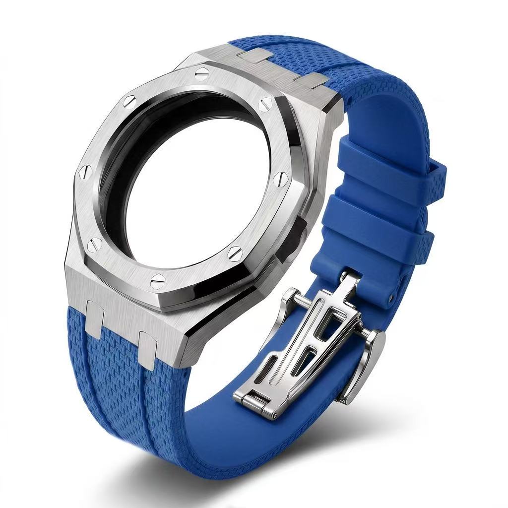 42mm Stainless Steel Conversion Case & Strap Kit, 3 O'Clock Crown, for Swatch × AP Royal Pop Pocket Watch