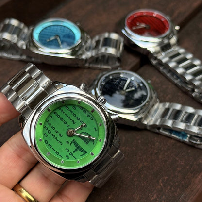 DSY Digital Rain Watch, Custom Quartz Dynamic Display, Y2K Cyberpunk Style
